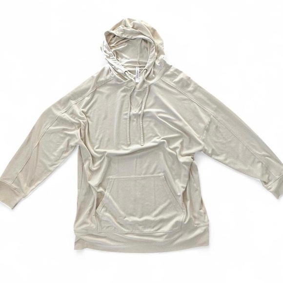 Fabletics Light Yellow Cream Oversized Hoodie Womens Sz Large - Picture 2 of 7
